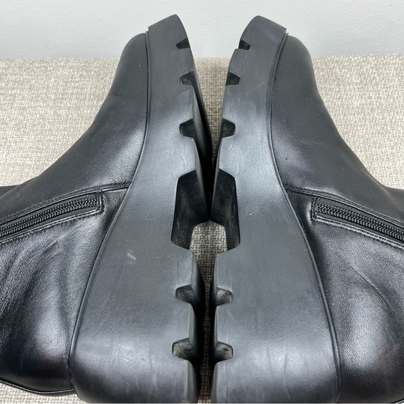 Naked Feet Xenus Platform Leather Boot Black Grunge Goth Size 8.5 Festival Chunk - Picture 8 of 14